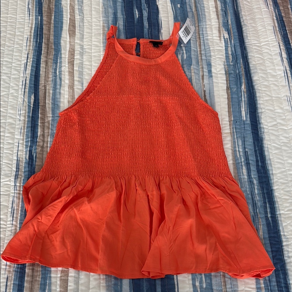 Torrid Orange Sleeveless Ruffle Top